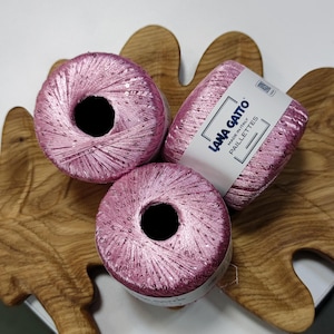 Sequin yarn, Lana Gatto Paillettes, Pink sparkle yarn, Shimmering yarn, Shiny decorative tiny sequins for knitting, elegant festival yarn