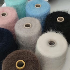 Mohair Cone Yarn, Lace Weight 70 super kid mohair 30 nylon, Italian yarn, 100g - 950m