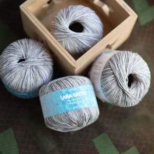 Yarn destash, Summer yarn, White and black knitting yarn, Malta Lana Gatto Fashion collection, cotton silk viscose blend yarn, multicolor