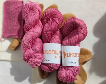 Sommer Seide Baumwollgarn, handgefärbtes Garn zum Stricken und Häkeln, 100g · 350 m