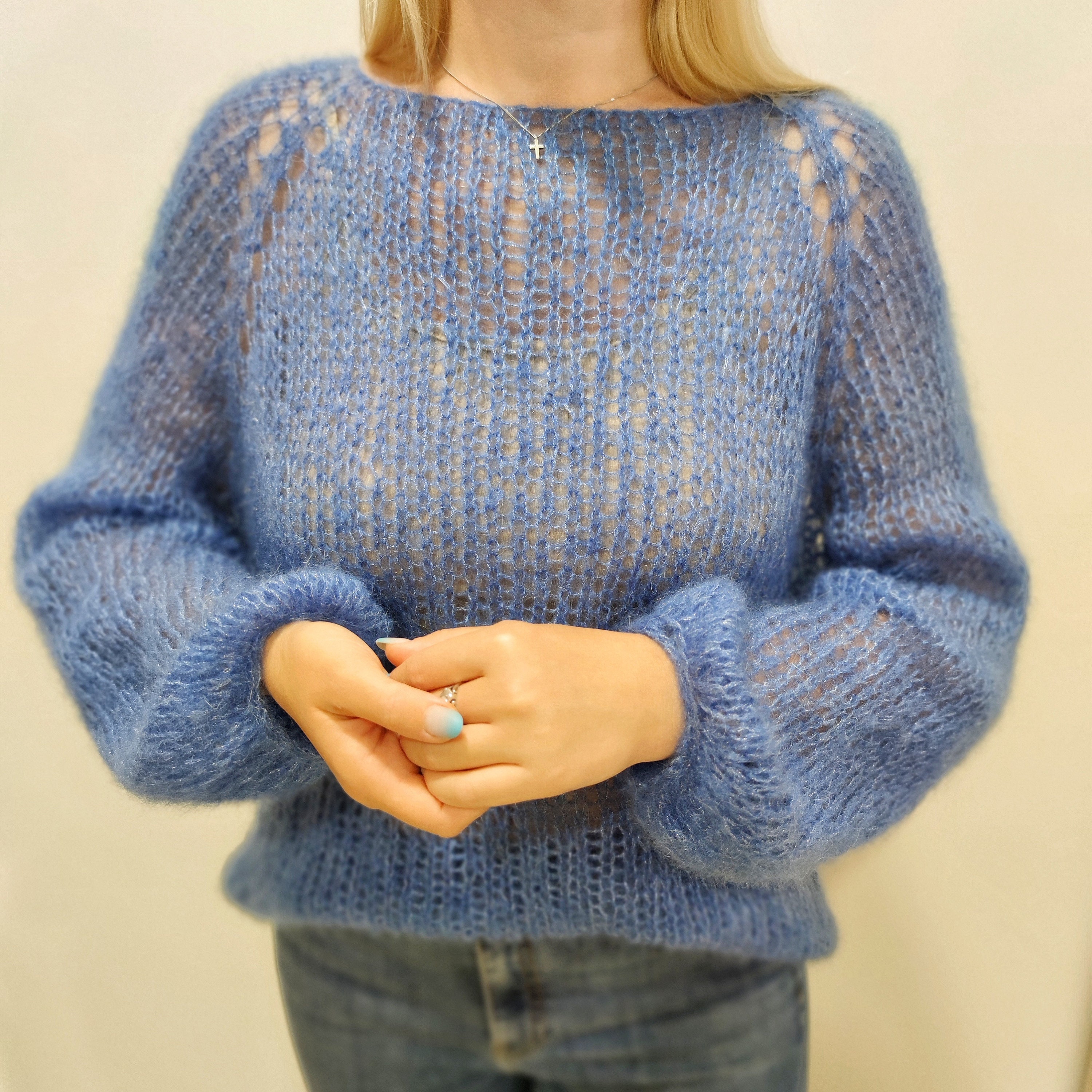 Mohair Sweater, Knit Aesthetic Clothes, Oversized Sweater