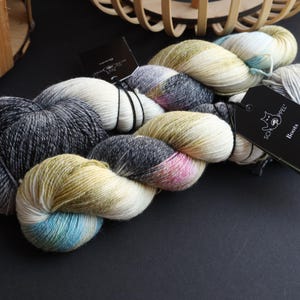 Hand dyed Sock yarn with cotton, Boots Schoppel wolle, summer socks yarn, gradient crochet yarn, demi season sock yarn, German yarn