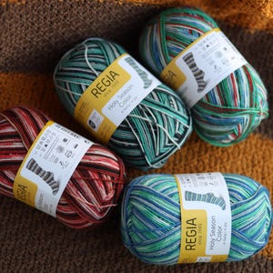 Sock yarn, Regia Holy season color, 4-ply merino wool, colorful sock yarn, Knitting multicolour yarn for cozy socks, crochet yarn