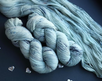 Blåspräckligt sockgarn, Handfärgat ullgarn för stickning, 100g Fingering 4-fluggarn, Superwash-garn