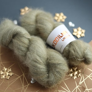 Hand Dyed Mohair Silk Yarn – Olive Green Lace Weight – Superkid Mohair for Knitting Shawls, Sweaters, Fairycore  Bridal Projects