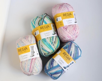 Regia Cotton sock yarn, 4-ply yarn for sock, Summer yarn