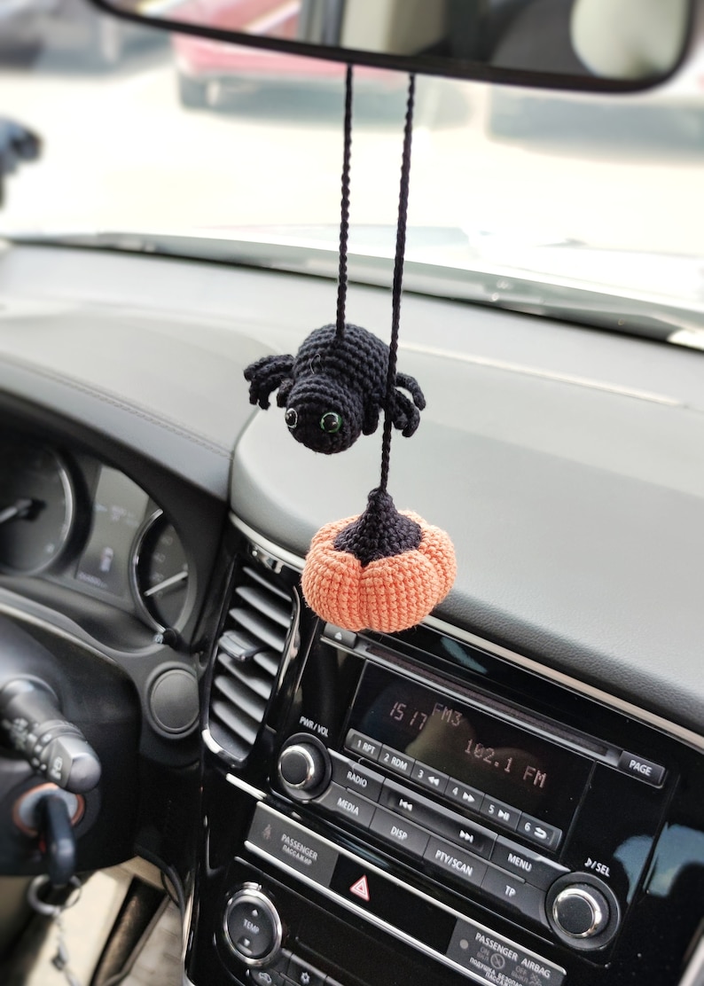 Halloween Car Accessories Tiny Spider and Pampkin Car Etsy