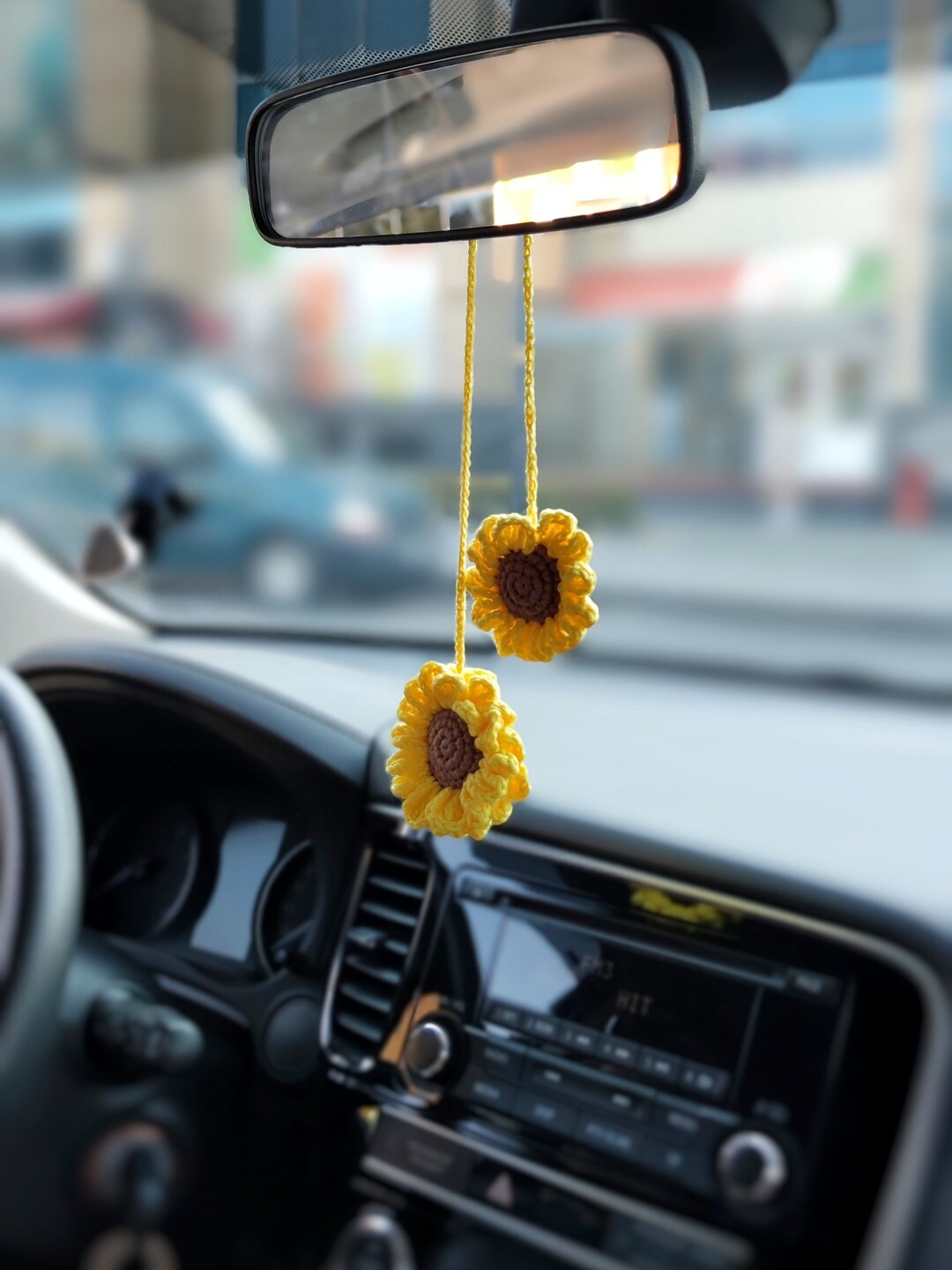 Girly Car Decor Cute Car Accessory SUNFLOWER Car Charm Car Etsy UK