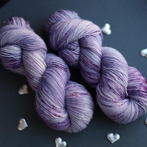 Juicy Purple Hand-Dyed Wool Nylon Blend Sock Yarn, Gothic Gradient Skein