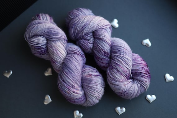 Juicy purple yarn, gothic Hand dyed yarn, purple wool yarn, nylon blend sock yarn, yarn lover gift, gifts for knitters