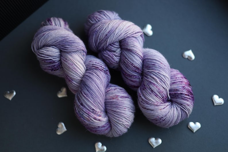 Juicy Purple Hand-Dyed Wool Nylon Blend Sock Yarn, Gothic Gradient Skein