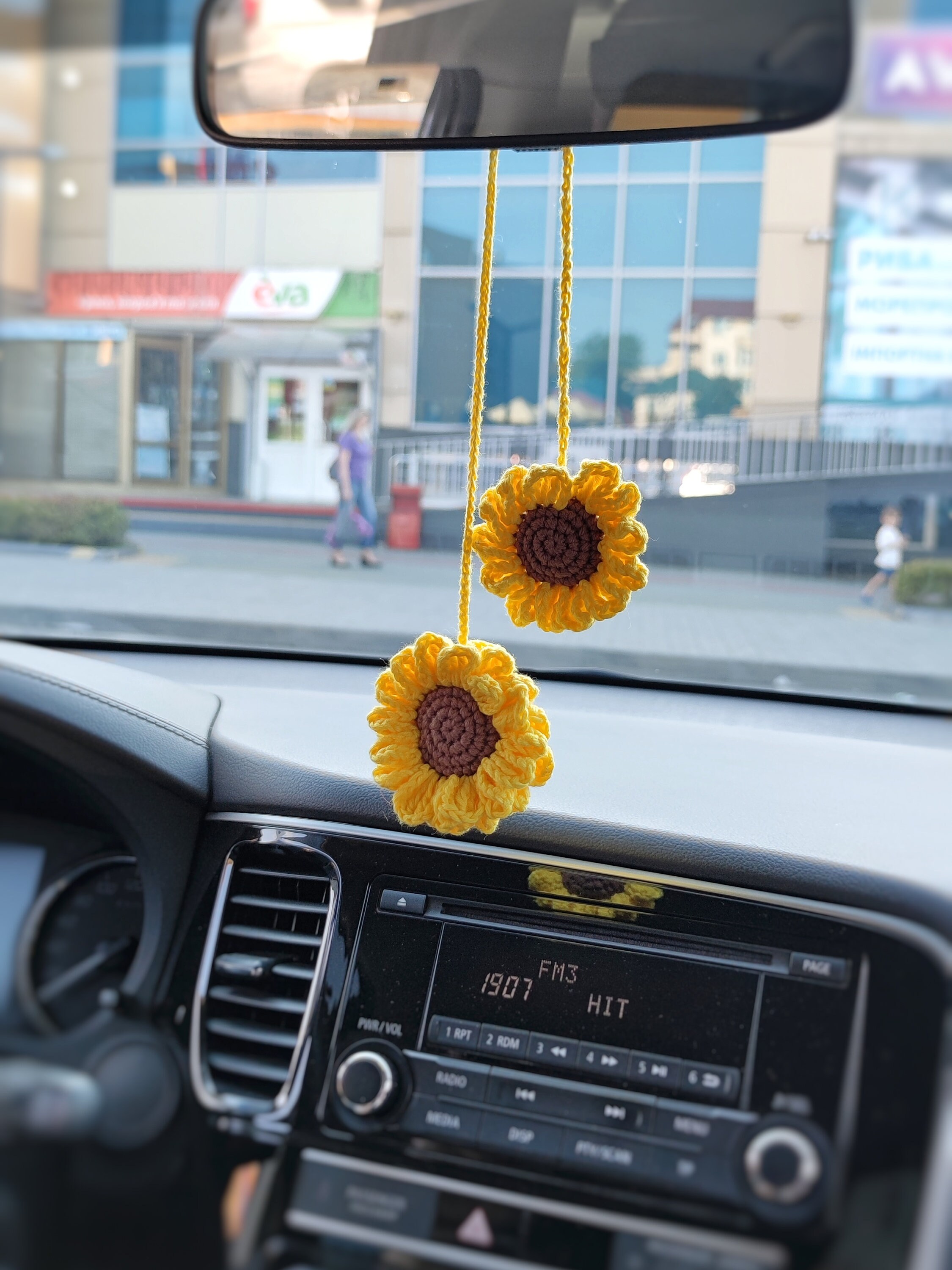 Girly Car Decor Cute Car Accessory SUNFLOWER Car Charm Car Etsy UK