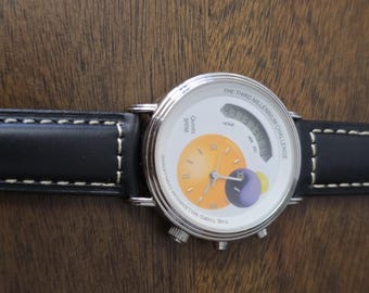 Rare Third Millennium Challenge Countdown Watch Y2K Analog Digital Watch Working New Leather Strap