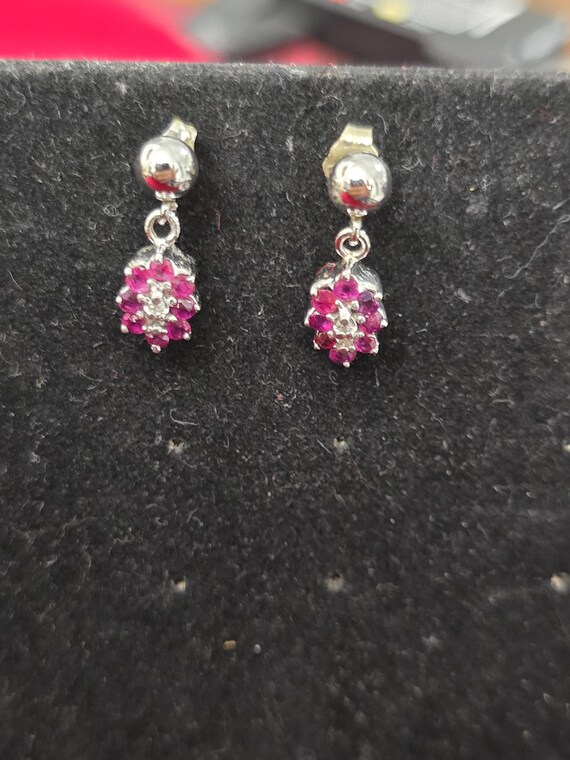 14K Solid Gold Ruby Heart Necklace and Earrings S… - image 15