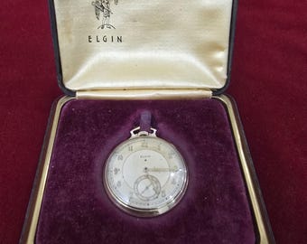 Vintage Elgin Pocket Watch 12 Size 10K Gold Filled w/ Original Box – Runs Great – Classic American Timepiece