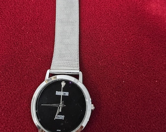Manhattan by Croton Quartz Watch Black Dial Steel Mesh Band Minimalist Elegant Watch
