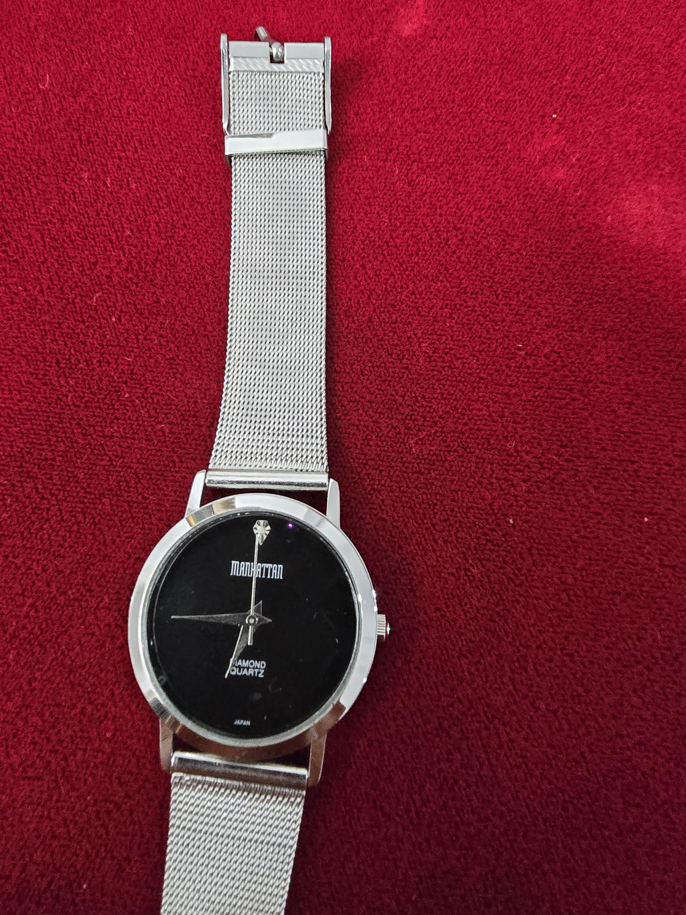 Croton watch never worn all silver black leather band gorgeous ? Collections main image 2