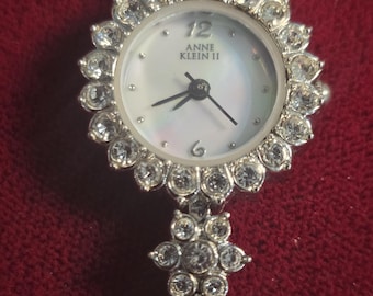 Vintage Anne Klein II Crystal Bracelet Watch Elegant Women’s Jewelry Watch Working Quartz
