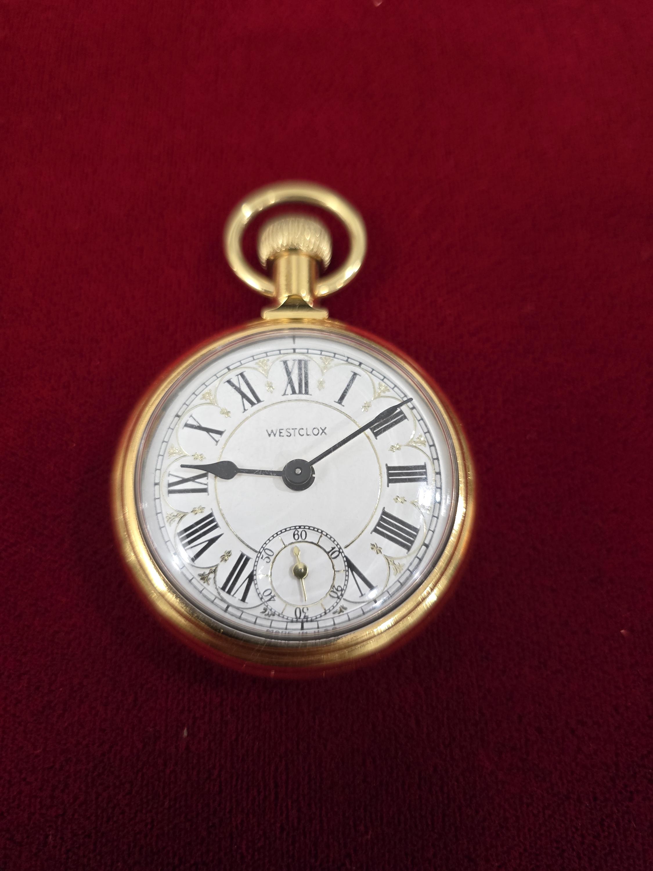 Vintage Westclox Pocket Watch – Mechanical Wind – Steam Locomotive