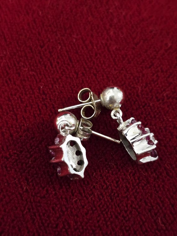 14K Solid Gold Ruby Heart Necklace and Earrings S… - image 11