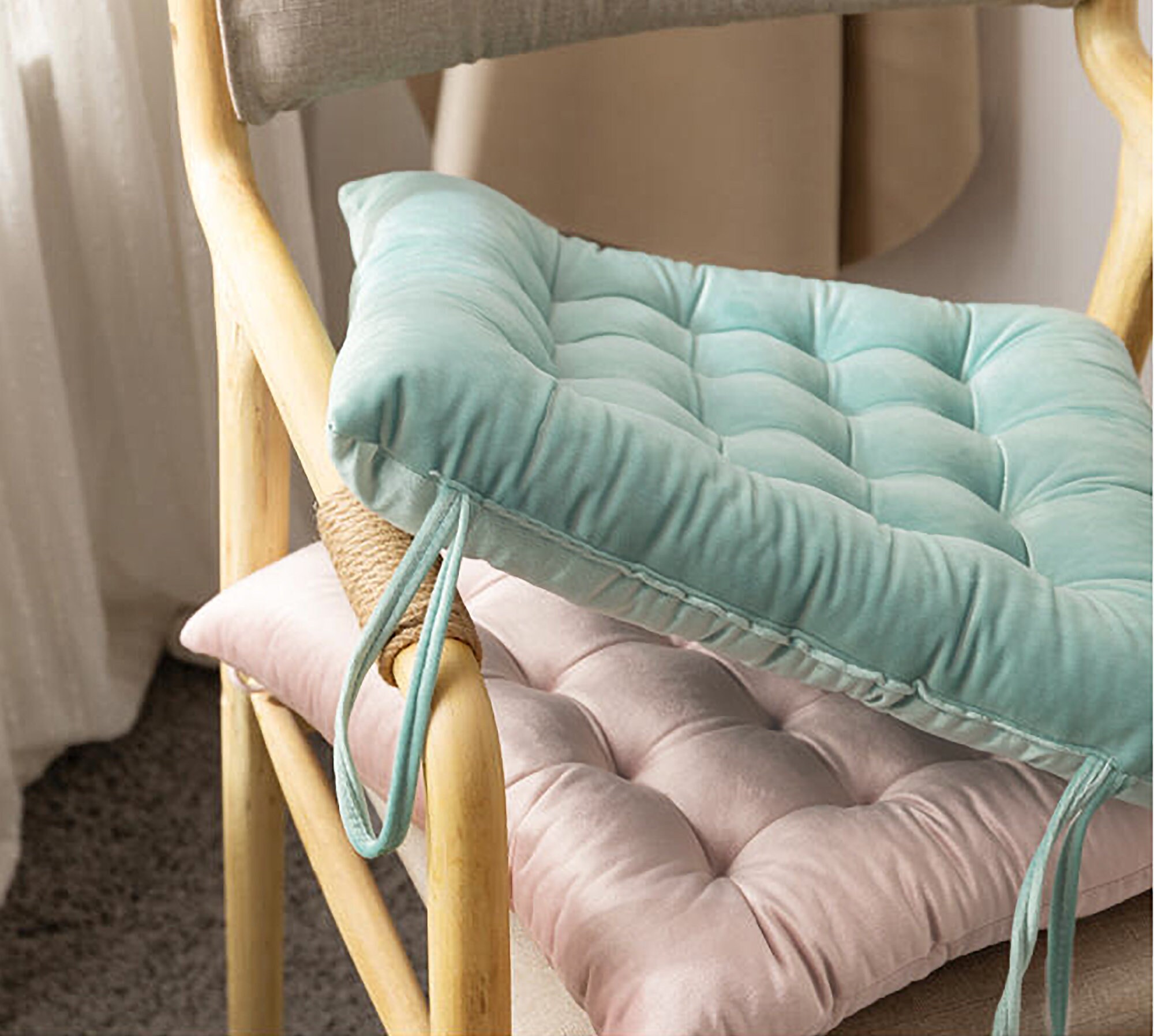 Velvet Square Chair Cushion Velvet seat cushion Velvet Etsy