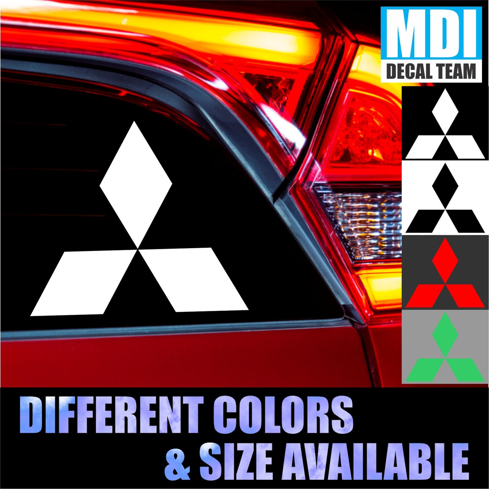 Mitsubishi Motors Vinyl Decal Sticker Emblem Logo Graphic Etsy UK