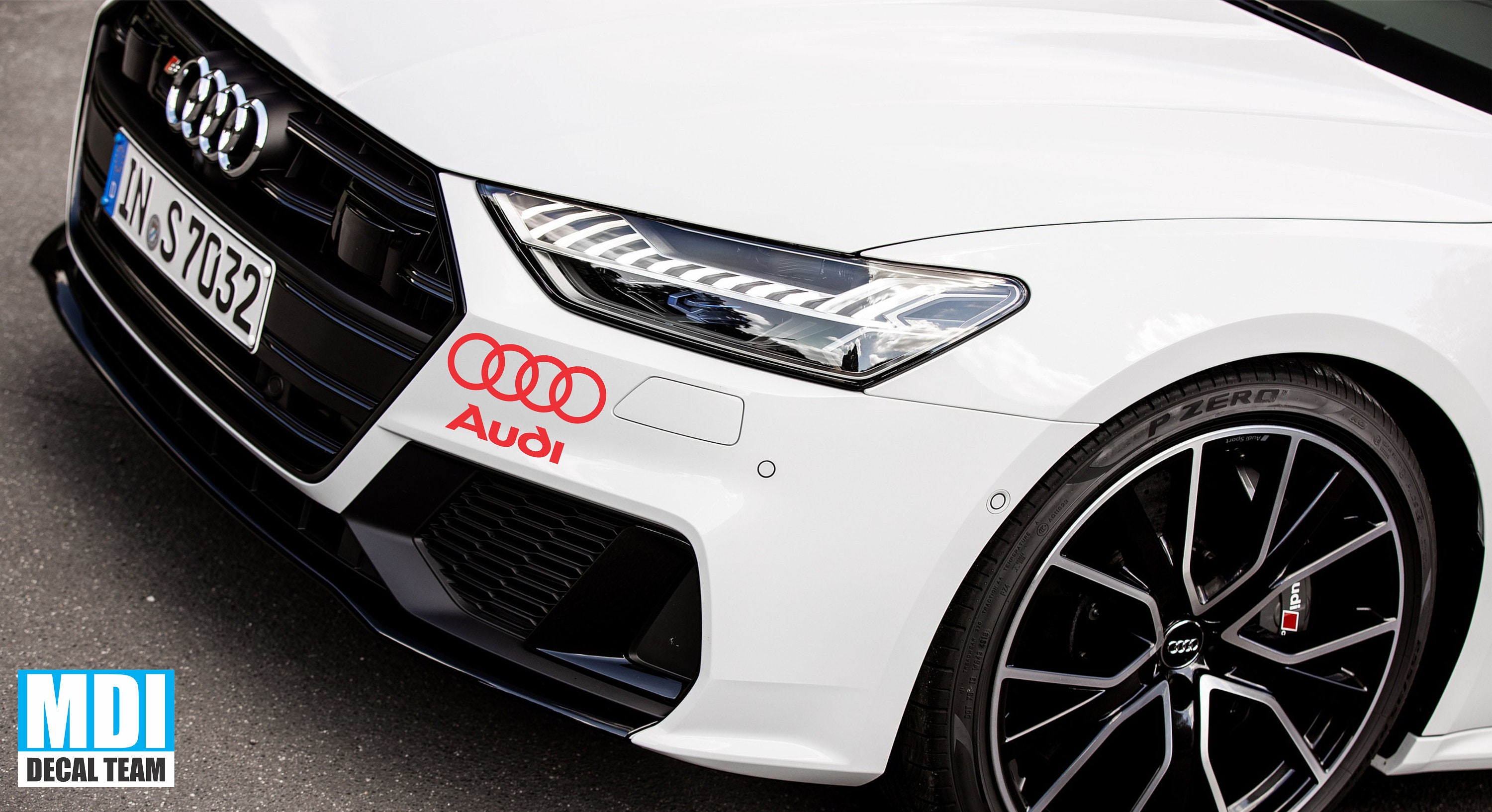 AUDI Vinyl Decal Sticker Windshield Bumper Emblem Logo Graphic Etsy UK