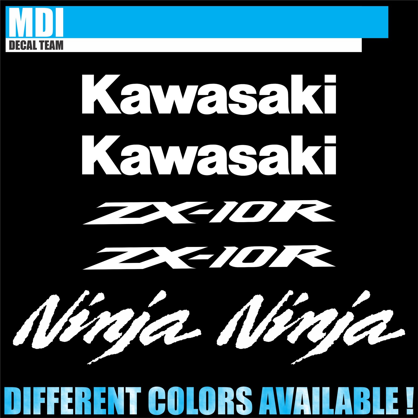 KAWASAKI Decal Set of Sticker for ZX10R Ninja Decal Wheel Tank Etsy