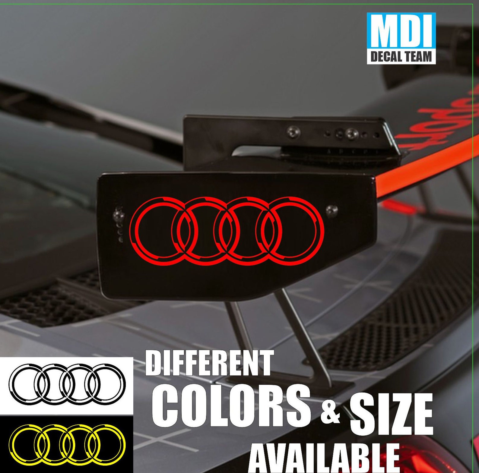 AUDI Vinyl Decal Rings Sticker Emblem Logo Windshield Bumper Etsy
