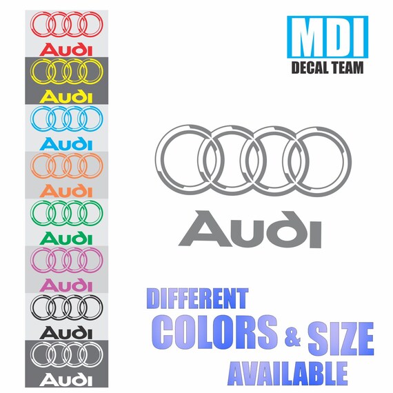 AUDI Rings Windshield Bumper Vinyl Decal Sticker Emblem Logo Graphic Sport A4 A5 AUDI Rings Windshield Bumper Vinyl Decal Sticker Emblem Logo Graphic Sport A4 A5