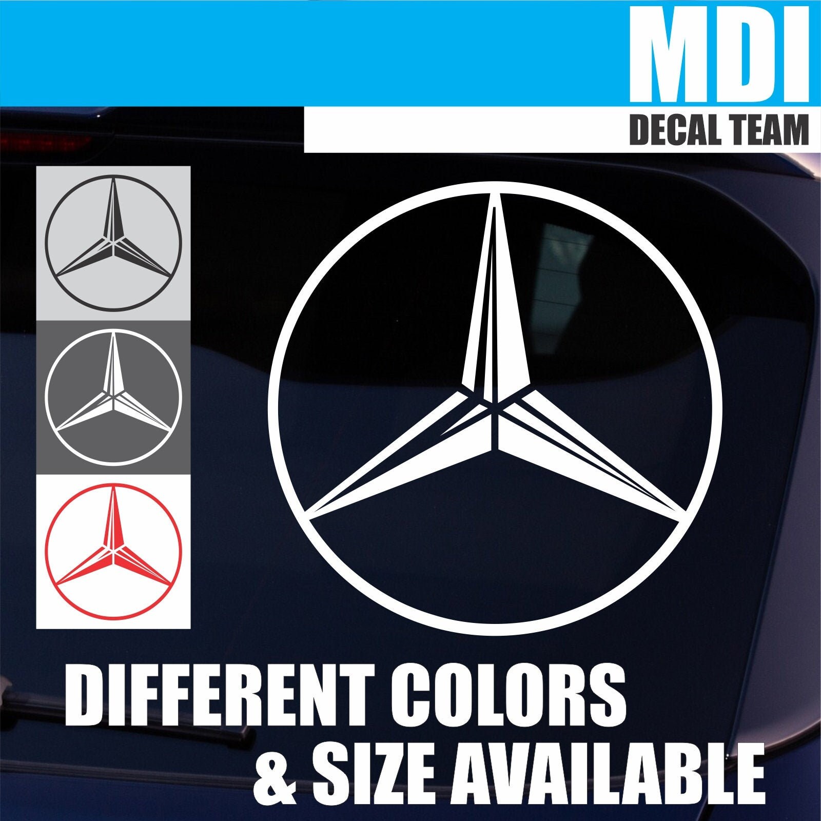 Mercedes Benz Decal Logo Vinyl Sticker Emblem JDM Germany car Etsy