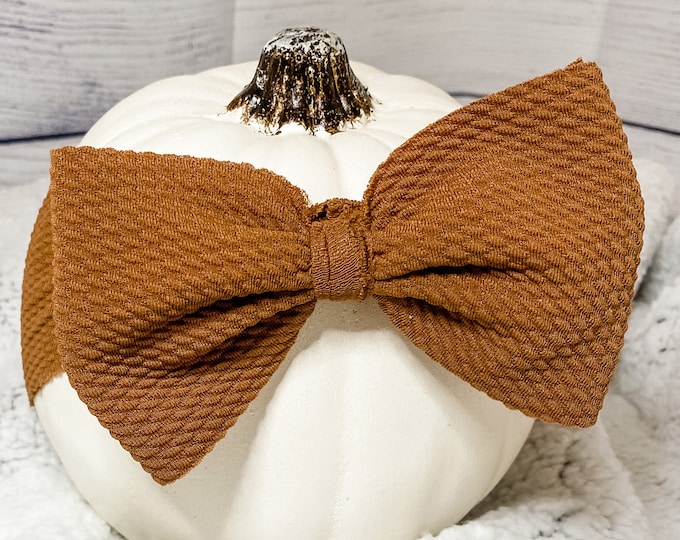 Sienna Bow Nylon ******SEE ITEM DETAILS!! Clip Hairband Piggies Headwrap