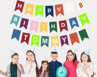 Happy Birthday Banner Personalized with Name and Age
