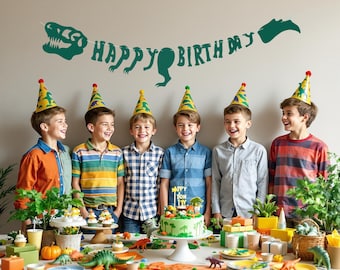TREX Dinosaur Birthday Banner: Reusable Dino Party Decor
