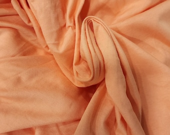 Organic Orange Cotton Fabric, Extra Wide Knit By The Yard
