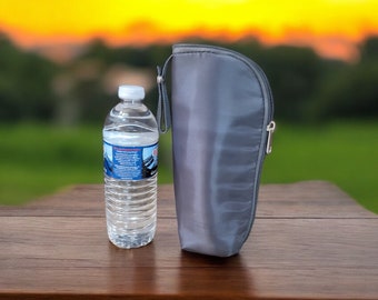 Insulated Water Bottle Pouch: Zippered 20 oz Drink Holder