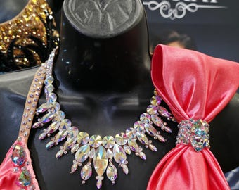 Handmade Crystal AB Ballroom Dance Necklace