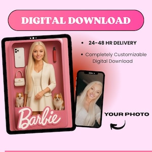 Custom 3D Action Figure Portrait | Personalized AI Doll-Inspired Digital Download | Funny Toy Box Photo Gift for Her | Custom Art Print