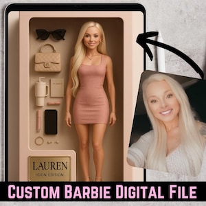 Custom Doll-Like Portrait DIGITAL- Photo Personalized Doll Style Action Figure Portrait, Custom Art, Custom Starter Kit