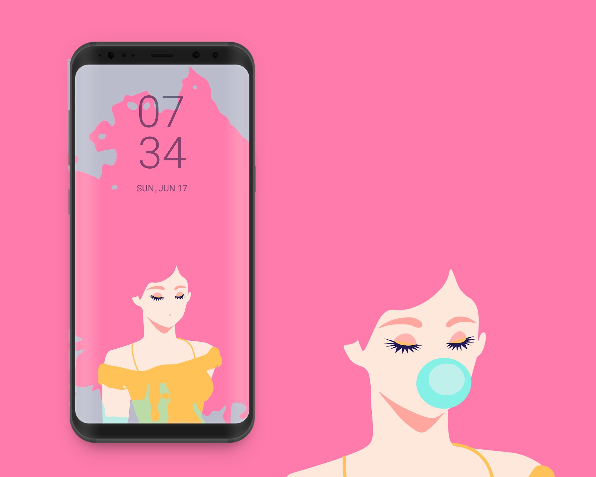 Animated Wallpaper Bubble Gum Pink - Etsy