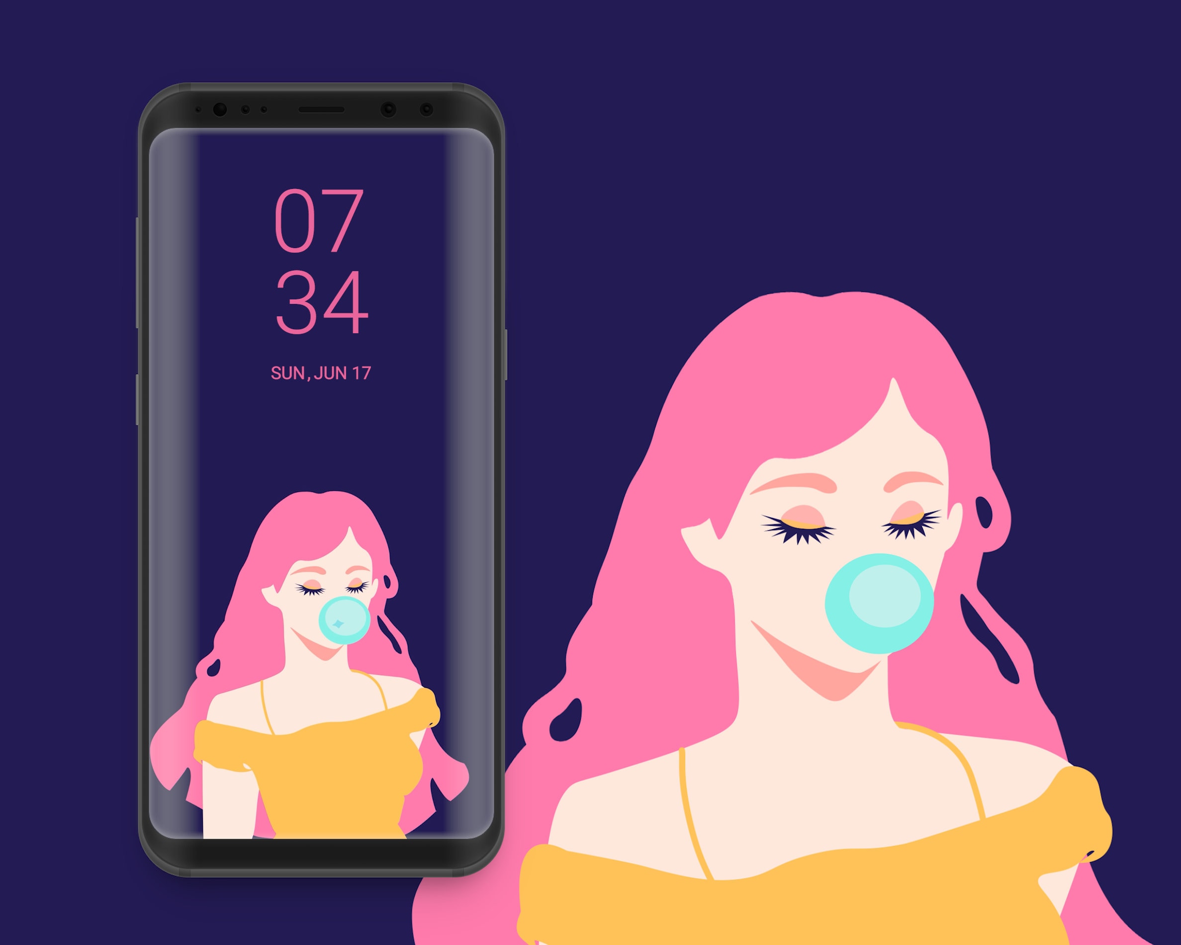 Animated Wallpaper Bubble Gum Blue - Etsy