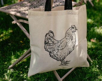 Huhn Tasche – Geschenk Mutter – Huhn Geschenk – Geschenkidee – Stofftasche – Huhn Einkaufstasche – Hühner Jutebeutel – Geschenk Freundin