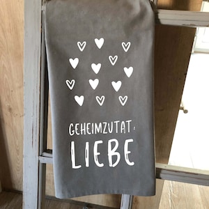 Geheimzutat Liebe Geschirrtuch Hochzeit Geschenk Geschenk Mutter Geschenk Küche Küchendeko Hochzeitsgeschenk Druckerstüble Bild 8