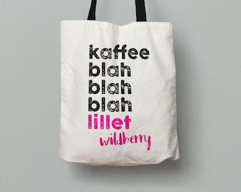 Kaffee blah blah blah Lillet Wildberry Tasche – Geschenk für Freundin oder Mama – Geschenkidee Lillet – Wildberry Lillet Tasche Jutebeutel