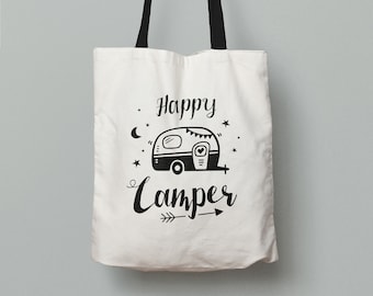 Camping Tasche – Camper Geschenk – Wohnwagen Tasche – Happy Camper – Geschenk Campingfreunde – Campingdeko – Vanlife Geschenk