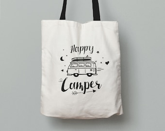 Camping Tasche – Bulli Tasche – Camper Geschenk – Bulli Geschenk – VW Bus Zubehör – Happy Camper – Campingdeko – Vanlife Geschenk –  VW Bus