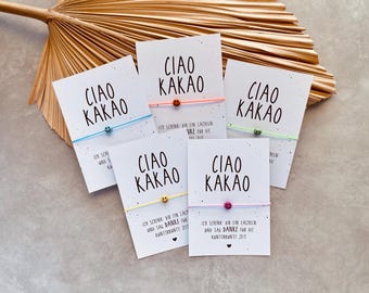Ciao Kakao Armband | Abschiedsgeschenk Kindergarten | Danke Erzieherin | Geschenk Tagesmutter | Handgemacht