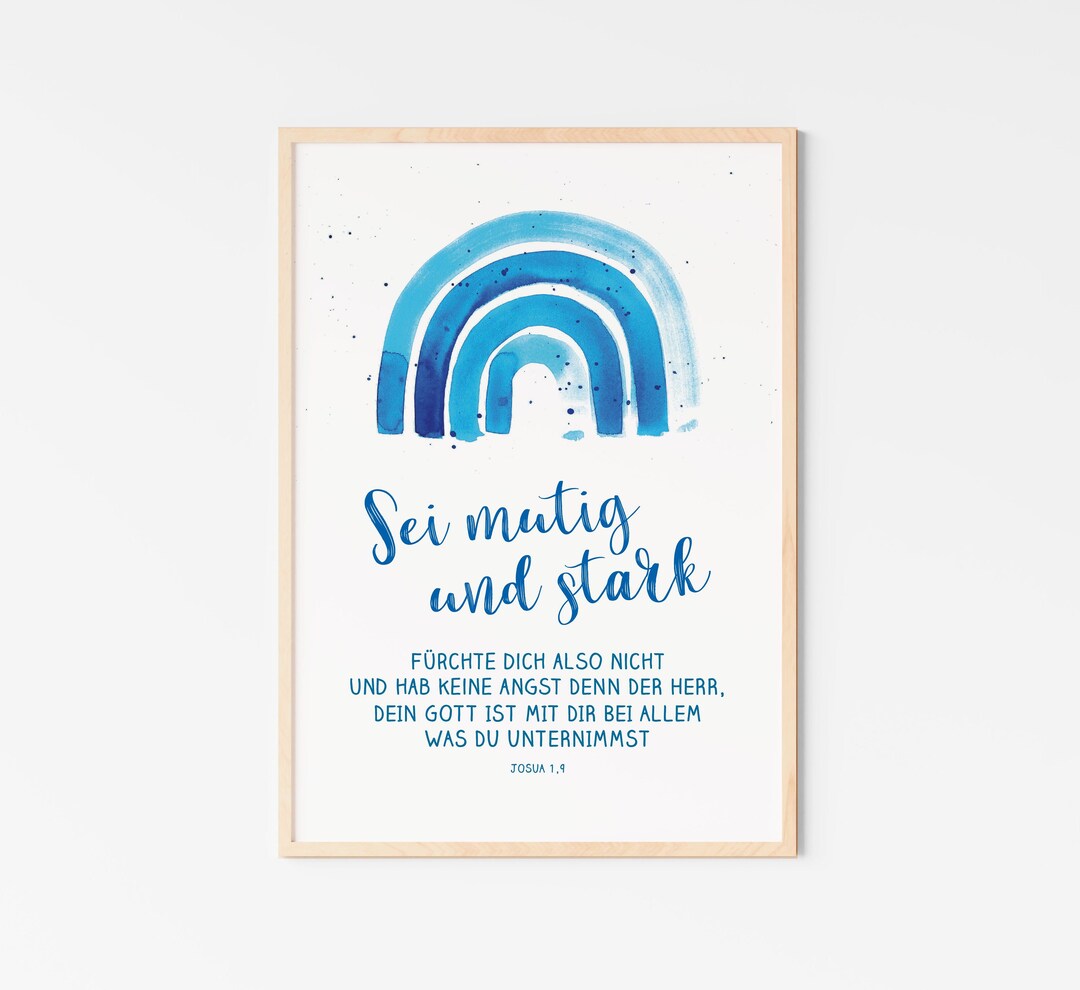 Taufbild Lettering Regenbogen Taufspruch Poster Etsy.de