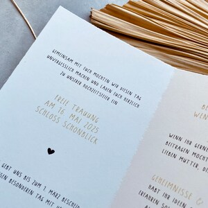 Einladung Hochzeit Klappkarte, Hochzeitseinladung schlicht, Einladungskarte Büttenpapier image 5