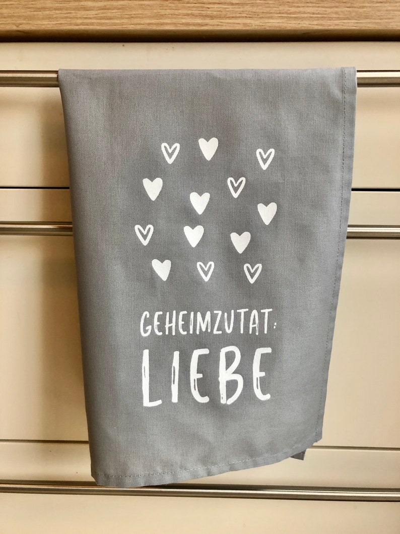 Geheimzutat Liebe Geschirrtuch Hochzeit Geschenk Geschenk Mutter Geschenk Küche Küchendeko Hochzeitsgeschenk Druckerstüble Bild 2